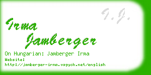 irma jamberger business card